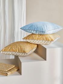 Dwustronna poszewka na poduszkę z bawełny organicznej Tiara, 100% bawełna organiczna, certyfikat GOTS, Niebieski, biały, S 45 x D 45 cm