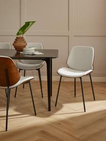 Buklé stoličky s čalúnením Tamara, 2 ks, Buklé biela, tmavé drevo, Š 47 x H 60 cm