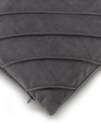 Sametový povlak na polštář se strukturovaným vzorem Leyla, Samet (100 % polyester), Antracitová, Š 40 cm, D 40 cm
