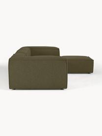 Modulares XL-Ecksofa Lennon aus Bouclé, Bezug: Bouclé (100 % Polyester) , Gestell: Massives Kiefernholz, Spe, Bouclé Olivgrün, B 329 x T 269 cm, Eckteil links