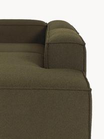 Modulares XL-Ecksofa Lennon aus Bouclé, Bezug: Bouclé (100 % Polyester) , Gestell: Massives Kiefernholz, Spe, Füße: Kunststoff Dieses Produkt, Bouclé Olivgrün, B 329 x T 269 cm, Eckteil links