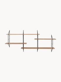 Scaffale da parete grande Belfast, Struttura: metallo verniciato a polv, Ripiani: pannelli di fibra a media, Legno di paulownia, laccato, Larg. 191 x Alt. 79 cm
