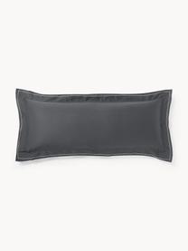 Funda de almohada de satén Carlotta, Gris antracita, gris claro, An 45 x L 110 cm