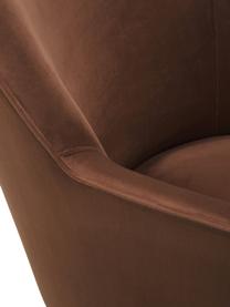 Chaise velours à accoudoirs Ava, Velours brun, larg. 57 x prof. 63 cm