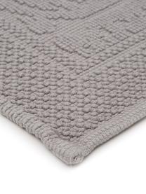 Baumwoll-Badvorleger Hammam mit Hoch-Tief-Muster, 100% Baumwolle, schwere Qualität, 1700 g/m², Grau, B 60 x L 80 cm