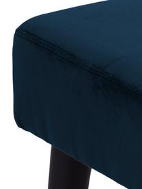 Fluwelen poef Glory in donkerblauw, Bekleding: 100% polyester fluweel, Poten: gepoedercoat metaal, Fluweel blauw, B 50 x H 45 cm