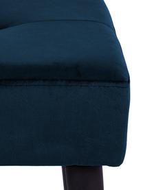Fluwelen poef Glory in donkerblauw, Bekleding: 100% polyester fluweel, Poten: gepoedercoat metaal, Fluweel blauw, B 50 x H 45 cm
