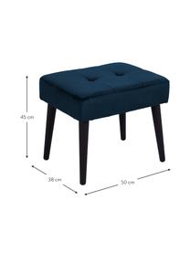 Tabouret en velours bleu foncé Glory, Velours bleu, larg. 50 x haut. 45 cm