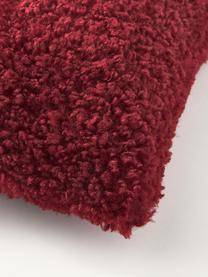 Housse de coussin en tissu peluche Dotty, 100 % polyester (tissu peluche), Lie de vin, larg. 30 x long. 50 cm