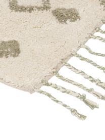 Badmat Fauve met boho patroon en kwastjes in crèmekleur/beige, 100% katoen, Crèmekleurig, beige, 50 x 70 cm