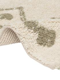 Tappeto bagno crema/beige con motivo boho e nappe Fauve, 100% cotone, Crema, beige, Larg. 50 x Lung. 70 cm