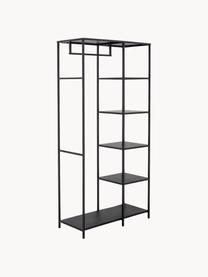 Offener Metall-Kleiderschrank Valde, Metall, beschichtet, Schwarz, B 90 x H 183 cm