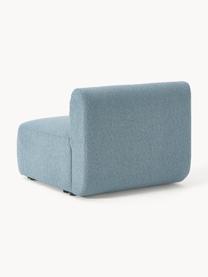 Módulo central en tejido bouclé Sofia, Tapizado: tejido bouclé (100% polié, Estructura: madera de abeto, tablero , Patas: plástico Este producto es, Bouclé azul, An 87 x F 103 cm