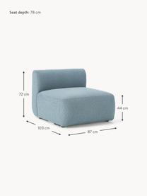 Module central en tissu bouclé Sofia, Bouclé bleu, larg. 87 x prof. 103 cm