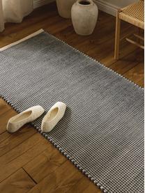 Tapis de couloir en laine tissé main Amaro, 67 % laine (certifiée RWS), 33 % coton

Les tapis en laine peuvent perdre des fibres lors des premières semaines et des peluches peuvent se former, ce phénomène est naturel et diminue à mesure de votre usage et du temps, Gris, beige clair, larg. 80 x long. 200 cm