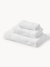 Lot de serviettes de bain texturées Jacqui, tailles variées, Blanc, Lot de différentes tailles (serviettes de toilette et draps de bain)