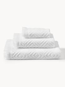 Lot de serviettes de bain texturées Jacqui, tailles variées, Blanc, Lot de différentes tailles (serviettes de toilette et draps de bain)