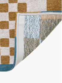 Teppich Honey mit grafischem Muster, 100 % Polyester, Ocker, Off White, Blau, B 80 x L 150 cm (Größe XS)