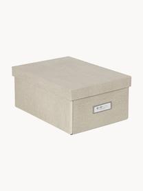 Faltbare Aufbewahrungsbox Karin, B 23 x T 32 cm, Canvas, fester Karton, Hellbeige, B 23 x T 32 cm