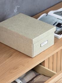Boîte de rangement pliable Karin, 23 x 32 cm, Toile, carton rigide, Beige clair, larg. 23 x prof. 32 cm
