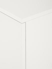 Klassisches Sideboard Sanford in Weiß mit Türen, Korpus: Mitteldichte Holzfaserpla, Fußgestell: Metall, pulverbeschichtet, Weiß, Schwarz, 160 x 83 cm