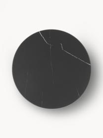 Runder Beistelltisch Antigua mit Glasplatte in Marmor-Optik, Tischplatte: Glas, matt bedruckt, Gestell: Stahl, pulverbeschichtet, Marmor-Optik Schwarz, Ø 45 x H 50 cm