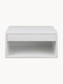 Table de chevet murale Cholet, MDF, laqué, Blanc, larg. 50 x haut. 24 cm