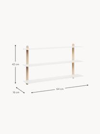 Wandrek Nivo, Frame: eikenhout, Eikenhoutkleurig, wit, B 64 cm x H 42 cm