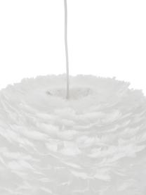 Lampenschirm Eos aus Federn, Gänsefedern, Stahl, Weiß, Ø 45 x H 30 cm