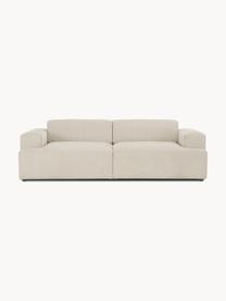 Divano 3 posti in velluto a coste Melva, Rivestimento: velluto a coste (92% poli, Struttura: legno di pino massiccio c, Piedini: plastica, Velluto a coste beige chiaro, Larg. 238 x Prof. 101 cm