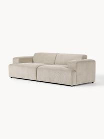 Cord-Sofa Melva (3-Sitzer), Bezug: Cord (92% Polyester, 8% P, Gestell: Massives Kiefernholz, Spa, Füße: Kunststoff Dieses Produkt, Cord Hellbeige, B 238 x T 101 cm