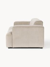 Corduroy bank Melva (3-zits), Bekleding: corduroy (92% polyester, , Frame: massief grenenhout, spaan, Poten: kunststof Dit product is , Corduroy lichtbeige, B 238 x D 101 cm