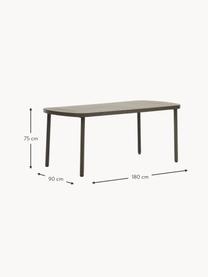 Metalen tuintafel Joncols, Gepoedercoat aluminium, Olijfgroen, B 180 x H 90 cm