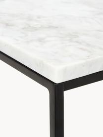 Table d'appoint en marbre Alys, Blanc, marbré, noir, larg. 45 x haut. 50 cm