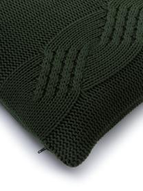 Funda de cojín de punto Jonah, 100% algodón, Verde oscuro, An 40 x L 40 cm