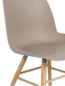 Silla Albert Kuip, Asiento: 100% polipropileno, Patas: madera de fresno, Gris pardo, An 49 x Al 82 cm