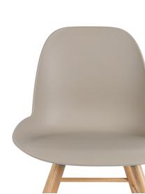 Silla Albert Kuip, Asiento: 100% polipropileno, Patas: madera de fresno, Gris pardo, An 49 x Al 82 cm