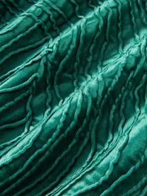 Housse de coussin 50x50 en velours avec motif structuré Nisha, Vert turquoise, larg. 50 x long. 50 cm
