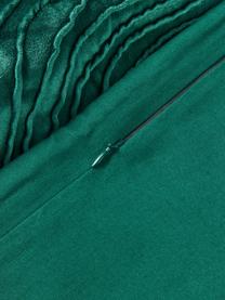 Housse de coussin en velours texturé Nisha, Vert turquoise, larg. 50 x long. 50 cm
