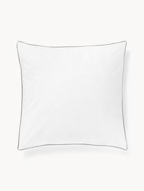 Poszewka na poduszkę z perkalu Daria, Biały, antracytowy, S 40 x D 80 cm