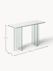 Glazen wandtafel Anouk, Glas, Transparant, B 120 x H 75 cm