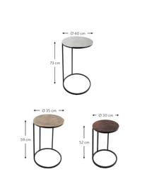 Komplet stolików pomocniczych Calvin, 3 elem., Blat: aluminium powlekane, Stelaż: metal lakierowany, Srebrny, mosiądz, miedziany, Komplet z różnymi rozmiarami