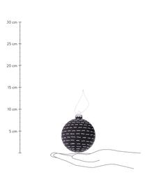 Súprava ručne vyrobených vianočných gúľ Illum, 12 ks, Čierna, odtiene striebornej, Ø 8 x 8 cm