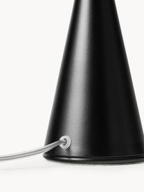 Lámpara de mesa artesanal pequeña Bilia, Pantalla: vidrio, Estructura: metal recubierto, Cable: plástico, Blanco, negro, Ø 12 x Al 26 cm