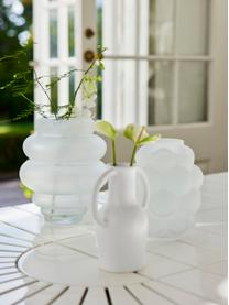 Vaso con manici in gres bianco Harmony, Gres, Bianco, Larg. 15 x Alt. 18 cm