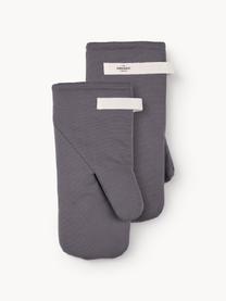 Guantes de horno Mid, 2 uds., 100% algodón ecológico con certificado GOTS, Gris oscuro, An 17 x L 36 cm