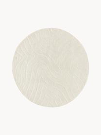 Tapis rond en laine tuftée main Aaron, Blanc crème, Ø 150 cm (taille M)