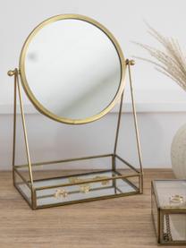 Kosmetikspiegel Lara, Rahmen: Metall, beschichtet, Spiegelfläche: Spiegelglas, Messingfarben, B 22 x H 34 cm