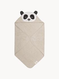 Babyhanddoek Panda Penny van biokatoen, 100% biokatoen, Lichtbeige, wit, antraciet, B 80 x L 80 cm