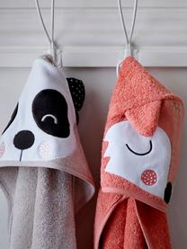 Cape de bain en coton bio Panda Penny, 100 % coton bio, Beige clair, blanc, anthracite, larg. 80 x long. 80 cm